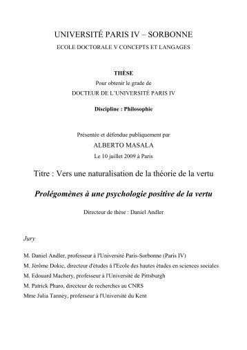 Vers une naturalisation de la théorie de la vertu Prolégomènes à ...