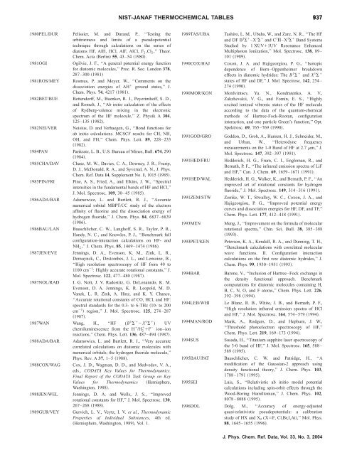 NIST-JANAF Thermochemical Tables. III. Diatomic Hydrogen Halide ...