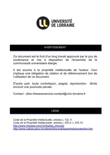 Ce document est le fruit d'un long travail approuvé par le jury de ...