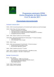 Programme séminaire CPHG Centre Hospitalier de Saint Quentin ...