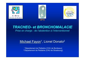 Prise en charge de la trachéo et bronchomalacie