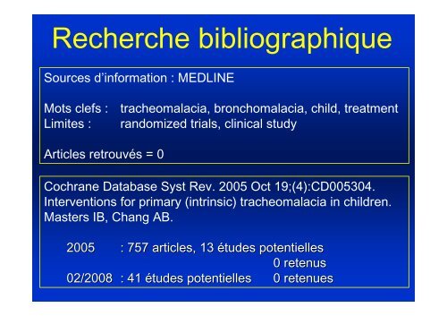 Prise en charge de la trachéo et bronchomalacie