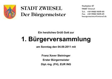 geht's zur Präsentation der Bürgerversammlung 2011 - Zwiesel