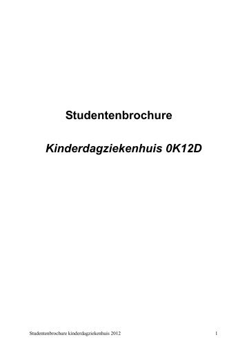 Studentenbrochure kinderdagZH - UZ Gent