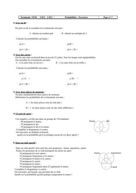 Exercices - Daniel Botton