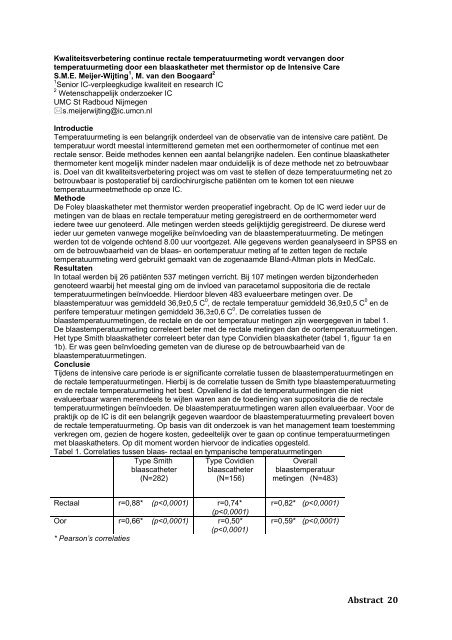 Abstract 1 - Topics in Intensive Care