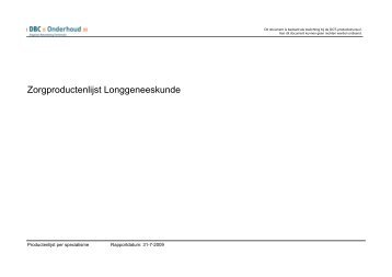 v3 productenlijst specialisme - DBC-onderhoud