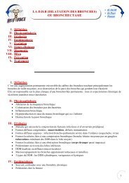 LA D.D.B (DILATATION DES BRONCHES) OU BRONCHECTASIE