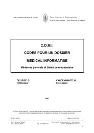 c.d.m.i. codes pour un dossier medical informatise - Sesa - UCL