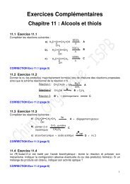 Chapitre 11 : Alcools et thiols - Serveur UNT-ORI