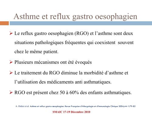 L'ASTHME ET COMORBIDITÉS - Société Marocaine d'Allergologie ...