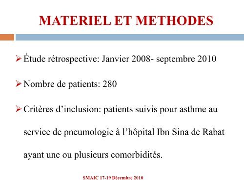 L'ASTHME ET COMORBIDITÉS - Société Marocaine d'Allergologie ...