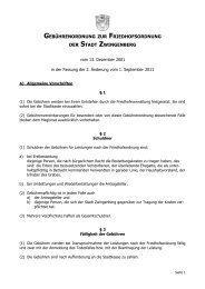 Gebührenordnung zur Friedhofsordnung - Zwingenberg