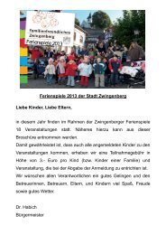 Programm und Anmeldeformular der Ferienspiele 2013 - Zwingenberg