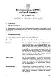 ENTWÄSSERUNGSSATZUNG (EWS) DER STADT ZWINGENBERG