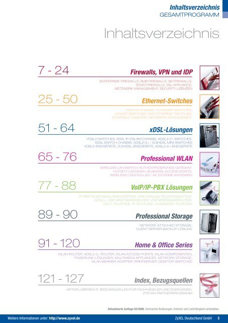 ZyXEL Gesamtprogramm 2008