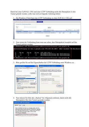 Damit bei einer ZyWALL USG und einer L2TP Verbindung ... - ZyXEL