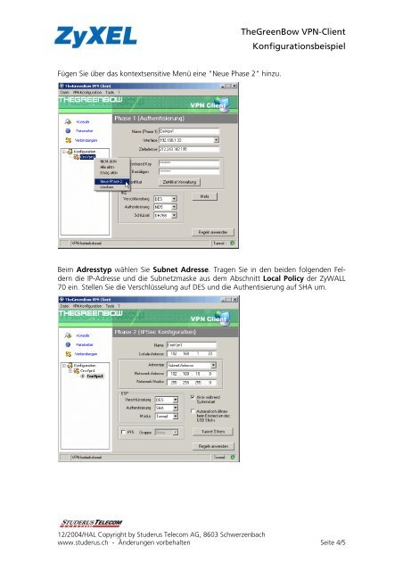 TheGreenBow VPN-Client Konfigurationsbeispiel - ZyXEL