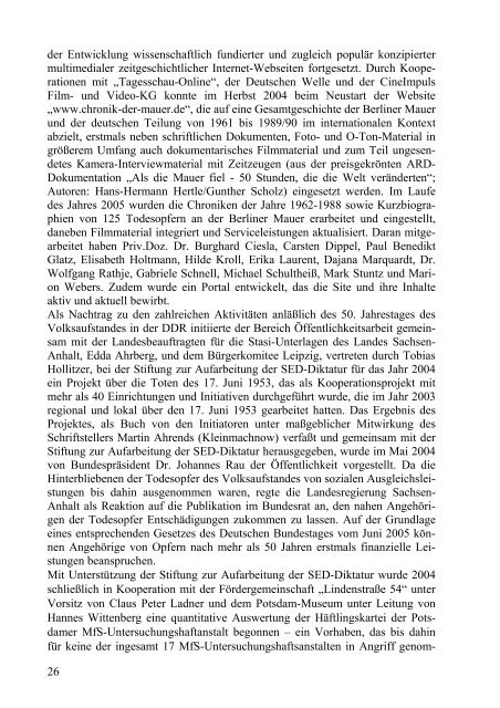 Tätigkeitsbericht 2004-05 (PDF) - Zentrum für Zeithistorische ...