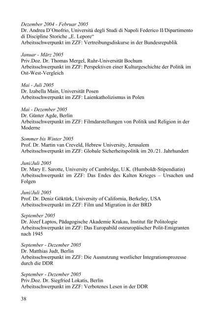 Tätigkeitsbericht 2004-05 (PDF) - Zentrum für Zeithistorische ...