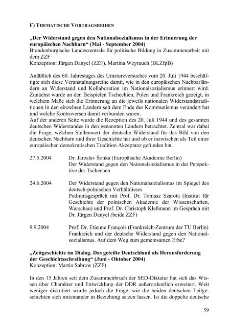 Tätigkeitsbericht 2004-05 (PDF) - Zentrum für Zeithistorische ...