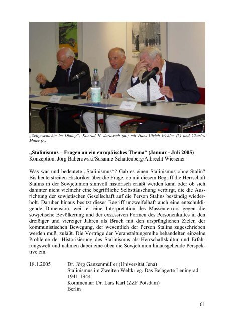 Tätigkeitsbericht 2004-05 (PDF) - Zentrum für Zeithistorische ...