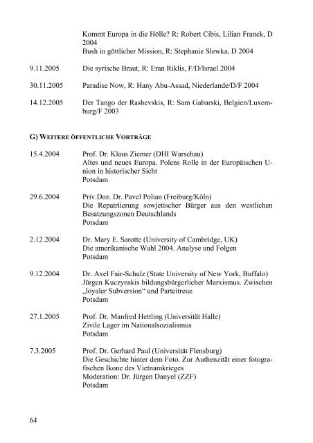 Tätigkeitsbericht 2004-05 (PDF) - Zentrum für Zeithistorische ...