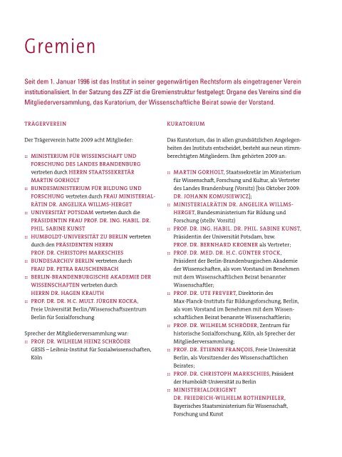 Jahresbericht 2009 (PDF) - Zentrum für Zeithistorische Forschung ...