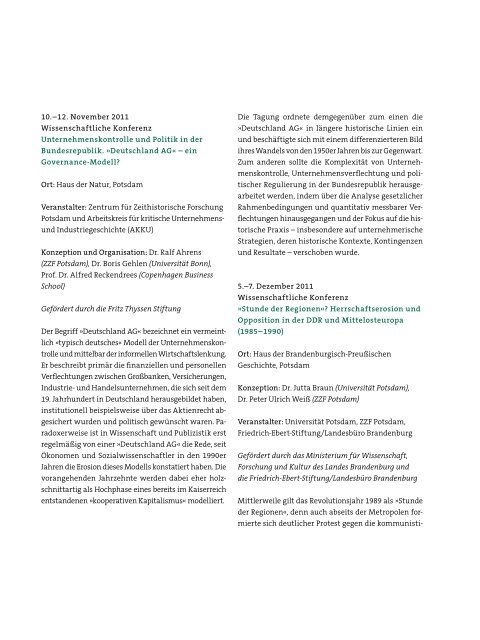 Jahresbericht 2011 (PDF) - Zentrum für Zeithistorische Forschung ...