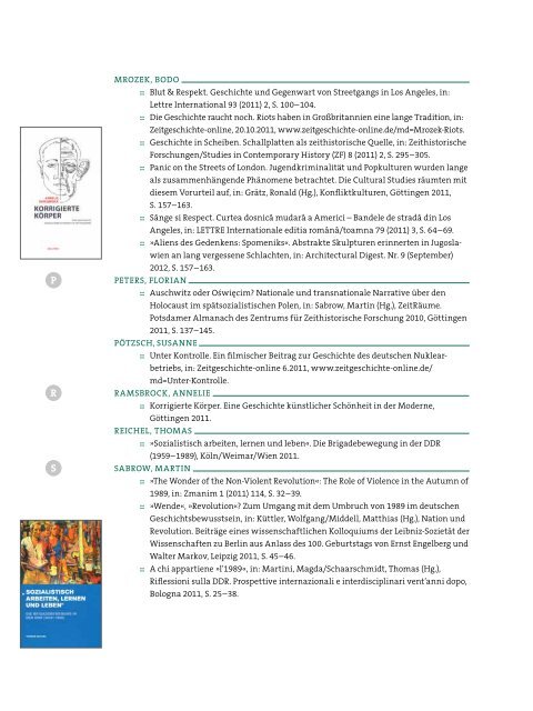 Jahresbericht 2011 (PDF) - Zentrum für Zeithistorische Forschung ...