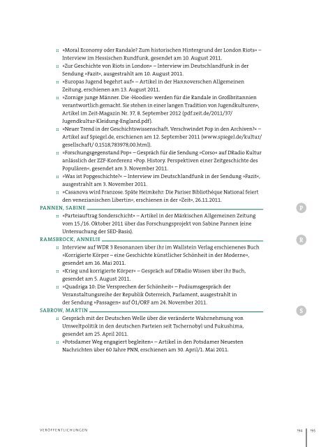 Jahresbericht 2011 (PDF) - Zentrum für Zeithistorische Forschung ...