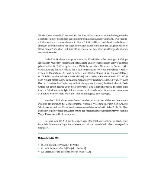 Jahresbericht 2011 (PDF) - Zentrum für Zeithistorische Forschung ...