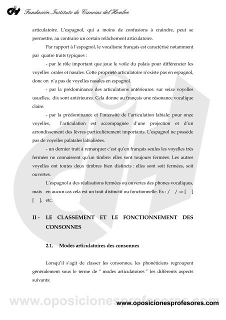 I - LE CLASSEMENT ET LE FONCTIONNEMENT DES VOYELLES