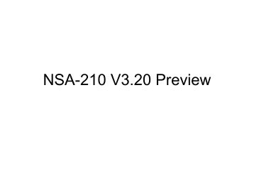 NSA-210 V3.20 Preview - ZyXEL