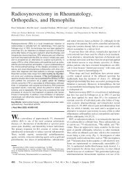 Radiosynovectomy in Rheumatology, Orthopedics, and Hemophilia