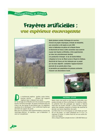 Frayères artificielles - Fédération de pêche de la Haute-Vienne