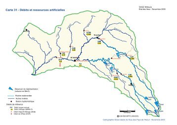 Carte 31 - Débits et ressources artificielles - Institution Adour