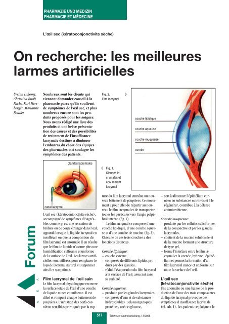 On recherche: les meilleures larmes artificielles ... - pharmaSuisse