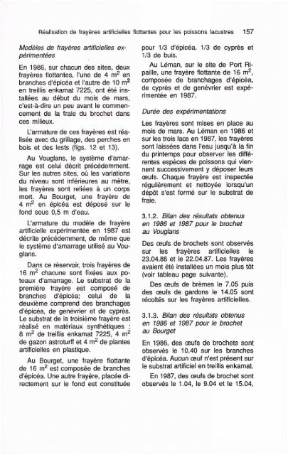 Réalisation de frayères artificielles flottantes pour les poissons ...