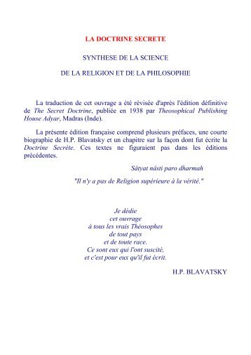 La Doctrine Secrète (6 volumes) - SanctusGermanus.net
