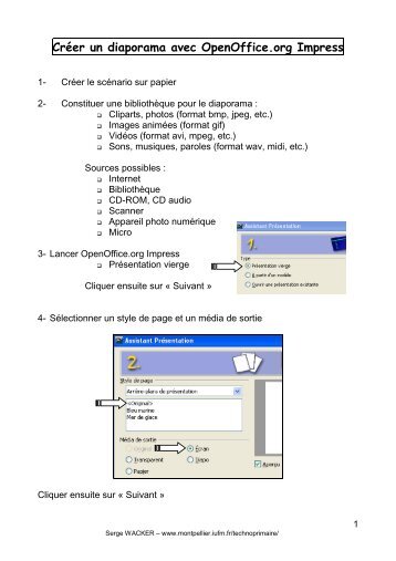 Créer un diaporama avec OpenOffice.org Impress - IUFM