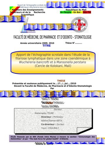 M. Siaka Yamoussa COULIBALY Apport de l'échographie scrotale ...