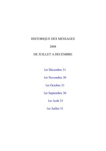 HISTORIQUE DES MESSAGES 2008 DE ... - le-lien-Maarif.com