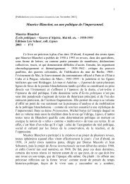 Maurice Blanchot, ou une politique de l'impersonnel.