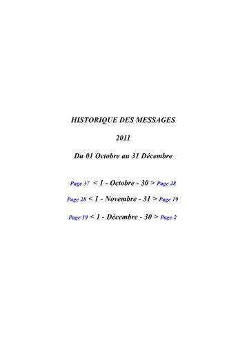 HISTORIQUE DES MESSAGES 2011 Du 01 ... - le-lien-Maarif.com