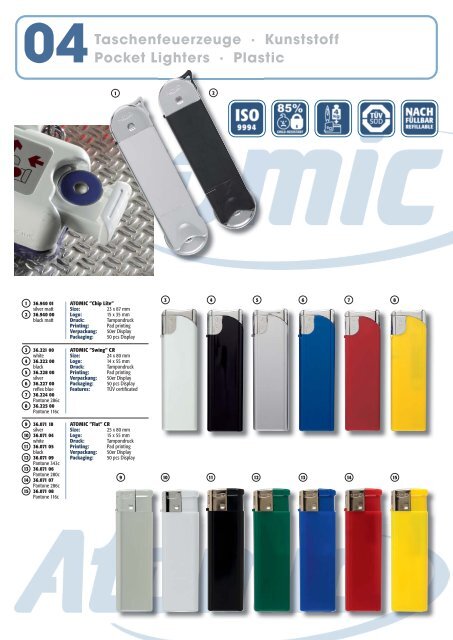 Kunststoff Pocket Lighters - Troeber.com