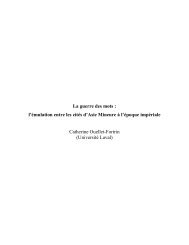 l'émulation entre les cités d'Asie Mineure à l'époque impériale