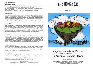 consulter la plaquette du stage (en format pdf) - zondits.net