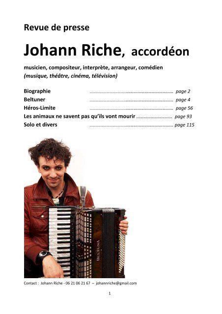 Johann Riche, accordéon - Beltuner