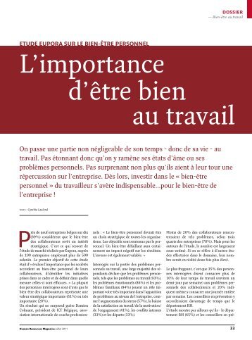 L'importance d'être bien au travail - Eupora